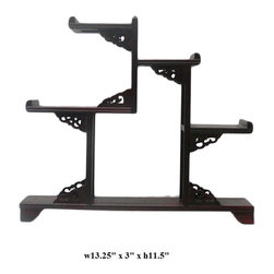 Reddish Brown Wood Tower Shape Small Curio Display Easel - Home Decor