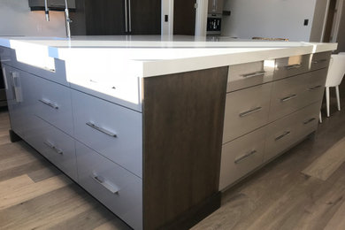 Engineered Hardwood and High Gloss Kitchen