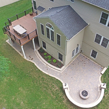 Stunning Fortress Steel Framed Azek Deck and Nicolock Patio in Ellicott City
