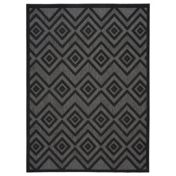 Nourison Versatile 2' x 4' Charcoal/Black Modern Area Rug