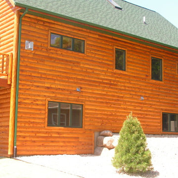 Exterior Log Siding with Stain colors