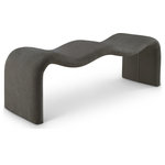 Meridian Furniture - Willow Upholstered Bench, Grey, Chenille Fabric - Your artsy side comes to life when you add this Willow grey chenille bench to your living room, entryway, or bedroom. This versatile yet elegant and modern bench is perfect for many different spaces in your home. Covered from top to bottom in buttery soft grey chenille, it offers a unique texture and refined look in a material that requires minimal maintenance. A metal inner frame ensures structural support, providing lasting use and enjoyment in any room.