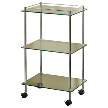 Essentials 3-Tier Cart With Wheels, Chrome