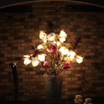 Stars Fell in Alabama - Pink Magnolia Tree in Grey Glass Vase