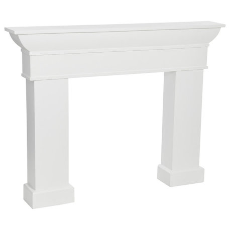 Monolith Decorative Fireplace Mantel, Flat Paintable White