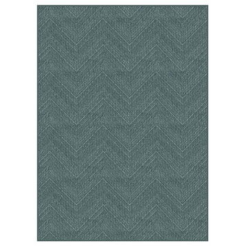 Milliken DREAM ROOM Chevron Pattern Carpet Area Rug, LAGOON 6'x8'