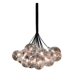 Sonneman Orb 19-Light 26" Cluster Pendant in Chrome Finish & Clear Glass - Pendant Lighting