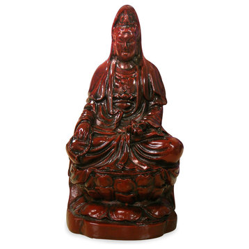 Shou Shan Shi Meditating Guanyin Asian Statue