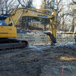 Nonfinished retaining wall at Camp Kitaki - Products