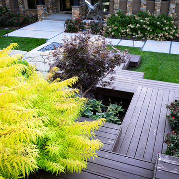 Modern Hillside Entry and Sculpture Garden