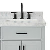 Ariel Hepburn 67" Rectangular Double Sink Bath Vanity, Grey, 1.5" Carrara Marble