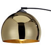 Arc Floor Lamp, Gold Shade, Black Marble Base