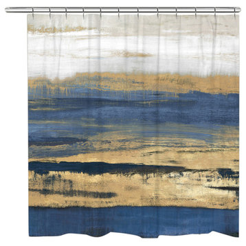 Deep Shades Of Blue Abstract Shower Curtain