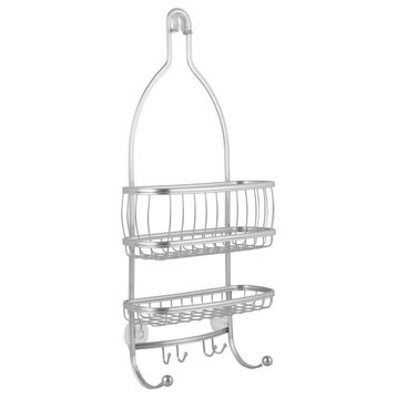 iDesign York Lyra Bathroom Shower Caddy, Silver