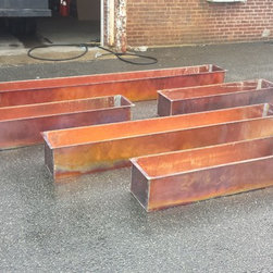 Custom burnished rustic copper flower boxes - Outdoor Pots And Planters