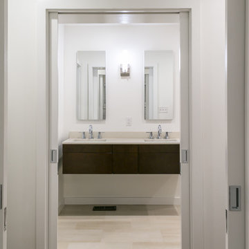 White Linen Quartz Bathroom Countertops