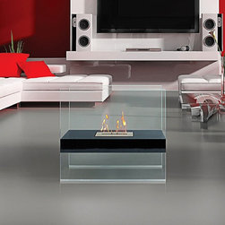 Anywhere Fireplace Madison 28&rdquo; x 24" Black Floor Standing Fireplace - Indoor Fireplaces