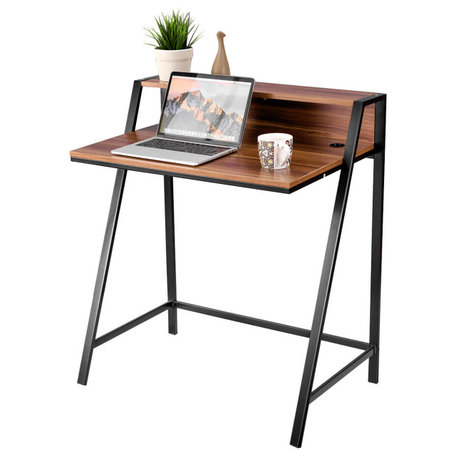 Costway 2 Tier Computer Desk PC Laptop Table Study Writing Home Workstation