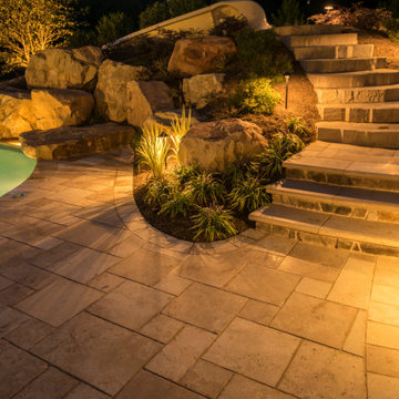 Custom Natural Swimming Pool- Boulders & Waterfalls