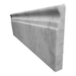 Carrara Marble Italian White Bianco Carrera 5/8" Baseboard Molding Honed - Home Decor