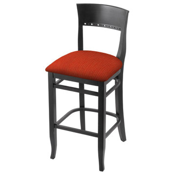 3160 30 Bar Stool with Black Finish and Graph Poppy Seat