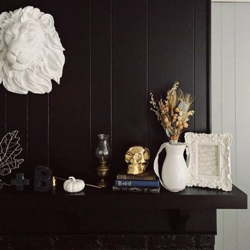 Living Rooms with White Faux Taxidermy