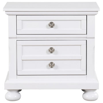 Meade 2-Drawer Nightstand (28 in. H x 26 in. W x 18.5 in. D), White