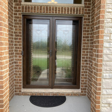 Double Steel Entry Door With Double Aluminum Storm Door