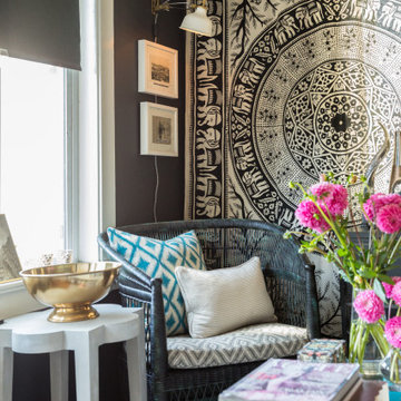 Color, Dramatic Lighting and Pattern Energize a Rental Home