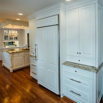 White Kitchen with Blue China Hutch