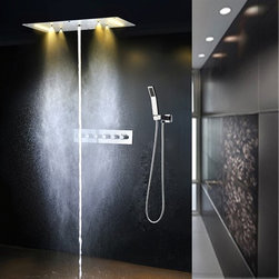 Venice Thermostatic Rectangular Shower Head with LED - Showerheads And Body Sprays