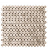12"x11.5" White Oak Marble Mosaic Tile, Penny Round, Honed, Set of 50
