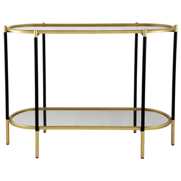 Bertram Console Table, Black/Gold