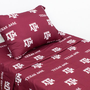 Texas A&M Aggies Printed Sheet Set, Twin, Solid, Twin