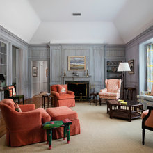 fireplace and bookcase