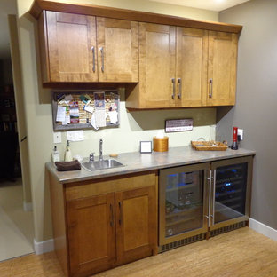 75 Beautiful Cork Floor Home Bar With Laminate Countertops