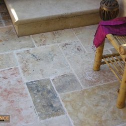 Mexican Travertine French Pattern Tiles - Landscaping Stones And Pavers