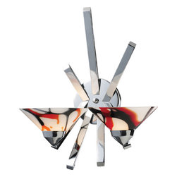ELK Lighting - 2 Light Sconce, Polished Chrome and Creme White Glass - Wall Sconces