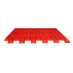 1x3 Red Glossy Subway Glass Mosaic Tiles - Home Accessories & Decor