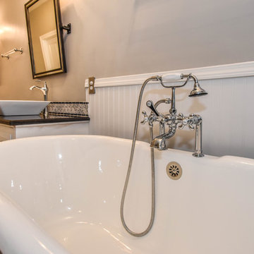 Houston Bathroom Remodel - Long & Narrow, Black & White