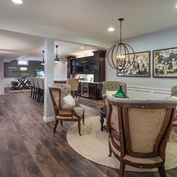 Neutral Rustic Transitional Basement