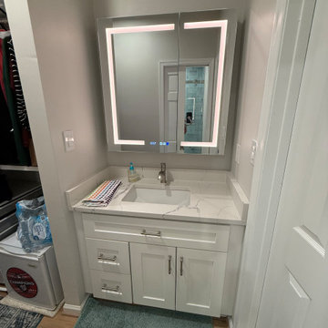 Modern Teal Tile Bathroom Remodel in Arlington, VA