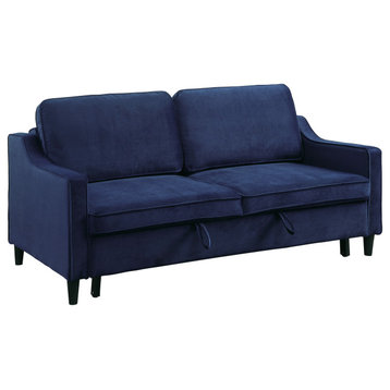 Dickinson Convertible Studio Sofa With Pull-out Bed, Navy