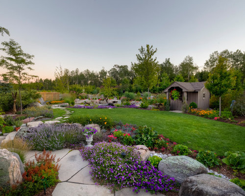 Traditional Backyard Landscape Ideas, Designs, Remodels & Photos