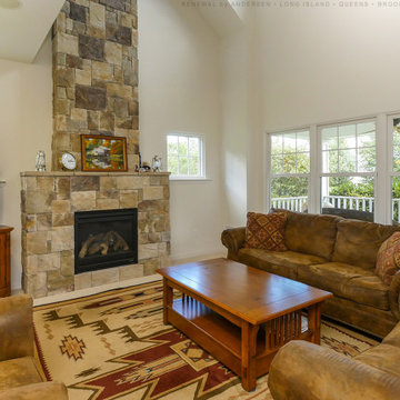 New Windows in Splendid Living Room - Renewal by Andersen Long Island, Queens an