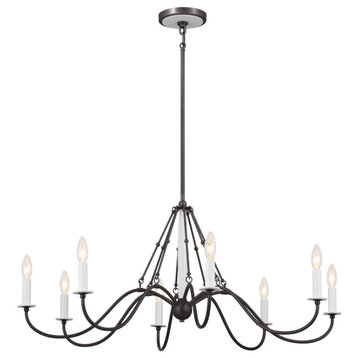 Freesia 8-Light Transitional Chandelier in Anvil Iron
