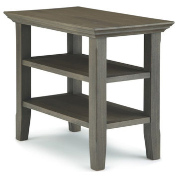 Pemberly Row 14" Transitional Wood Narrow Side Table in Gray