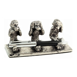 See, Hear & Speak No Evil Monkey Pen Holder - Desk Accessories