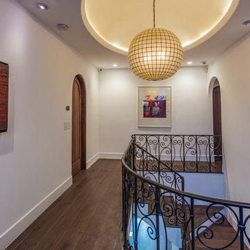 Landing With Woven Pendant and Iron Rail