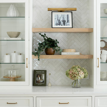 PEACHTREE CORNERS - White kitchen with Green island